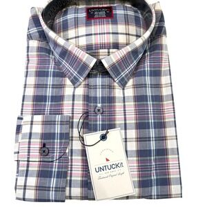 UNTUCKit Billecart Plaid‎ Shirt Tall Regular Fit Button Down Cotton XXL NEW
